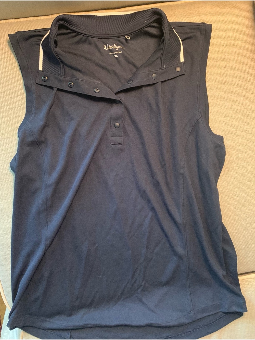 Walter Hagen Navy Sleeveless Golf Polo Tank